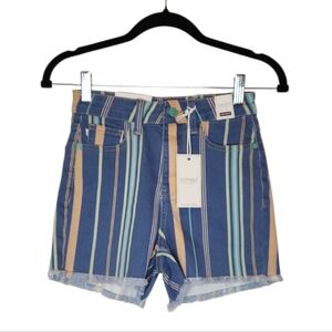 NEW Judy Blue Striped Cut Off Shorts Size XS